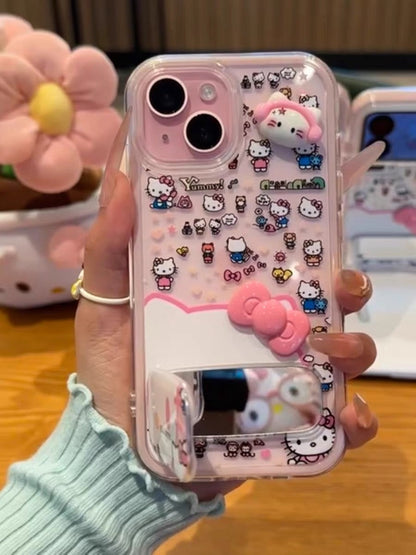 Full-screen Kitty mirror stand phone case