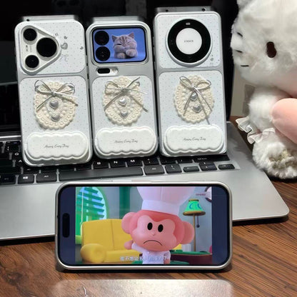 Heart & Bowknot Mirror Stand Phone Case