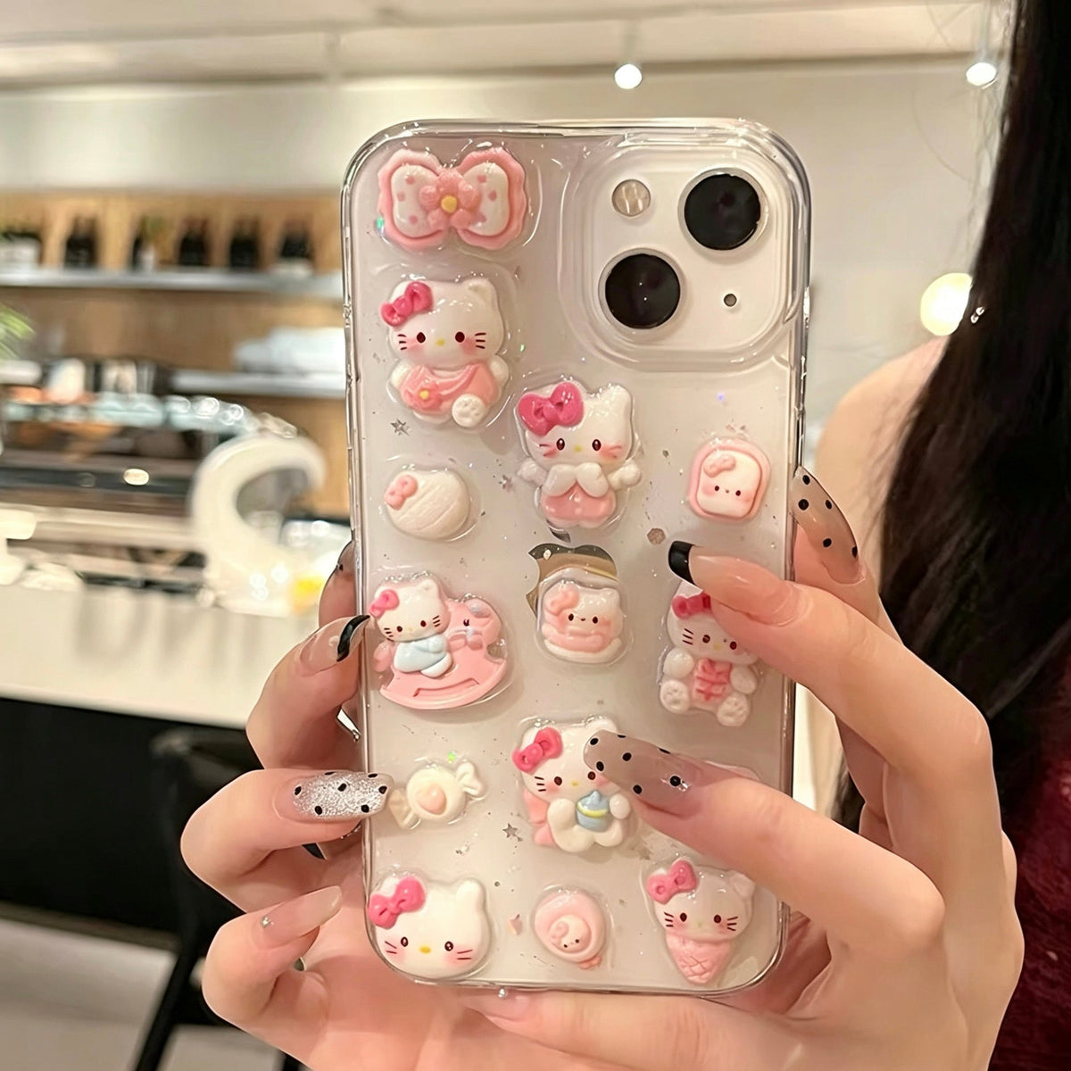 Resin-Coated Hello Kitty Phone Case