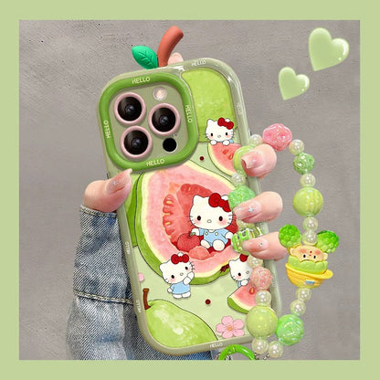 Guava Green Kitty Cat Leaf Bracelet Phone Case