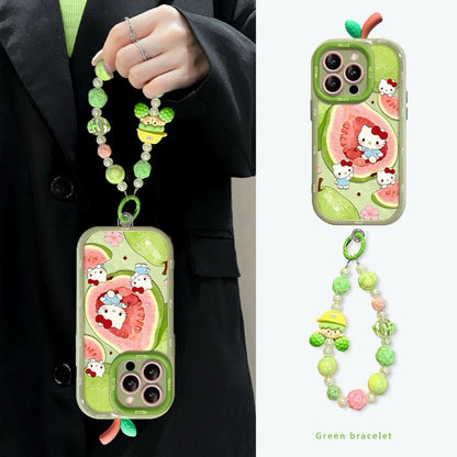 Guava Green Kitty Cat Leaf Bracelet Phone Case