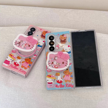 Compatible with Samsung Magnetic Foldable Hello Kitty Kickstand Phone Case