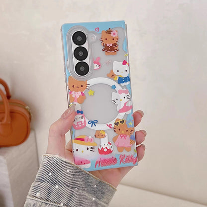 Compatible with Samsung Magnetic Foldable Hello Kitty Kickstand Phone Case
