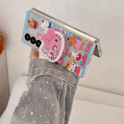 Compatible with Samsung Magnetic Foldable Hello Kitty Kickstand Phone Case