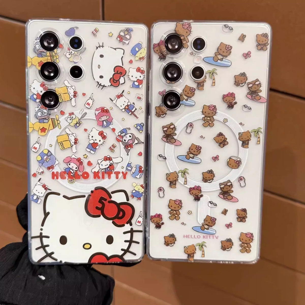 Compatible with Samsung  Kitty Phone Case with Magnetic Mount, Kickstand, and Wrist Strap