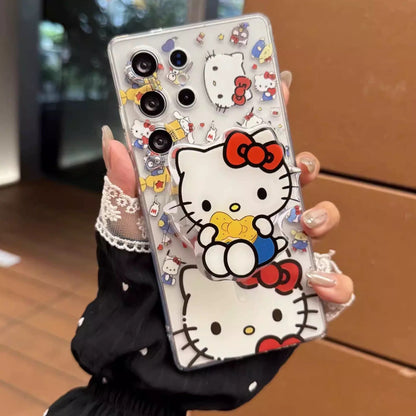 Compatible with Samsung  Kitty Phone Case with Magnetic Mount, Kickstand, and Wrist Strap