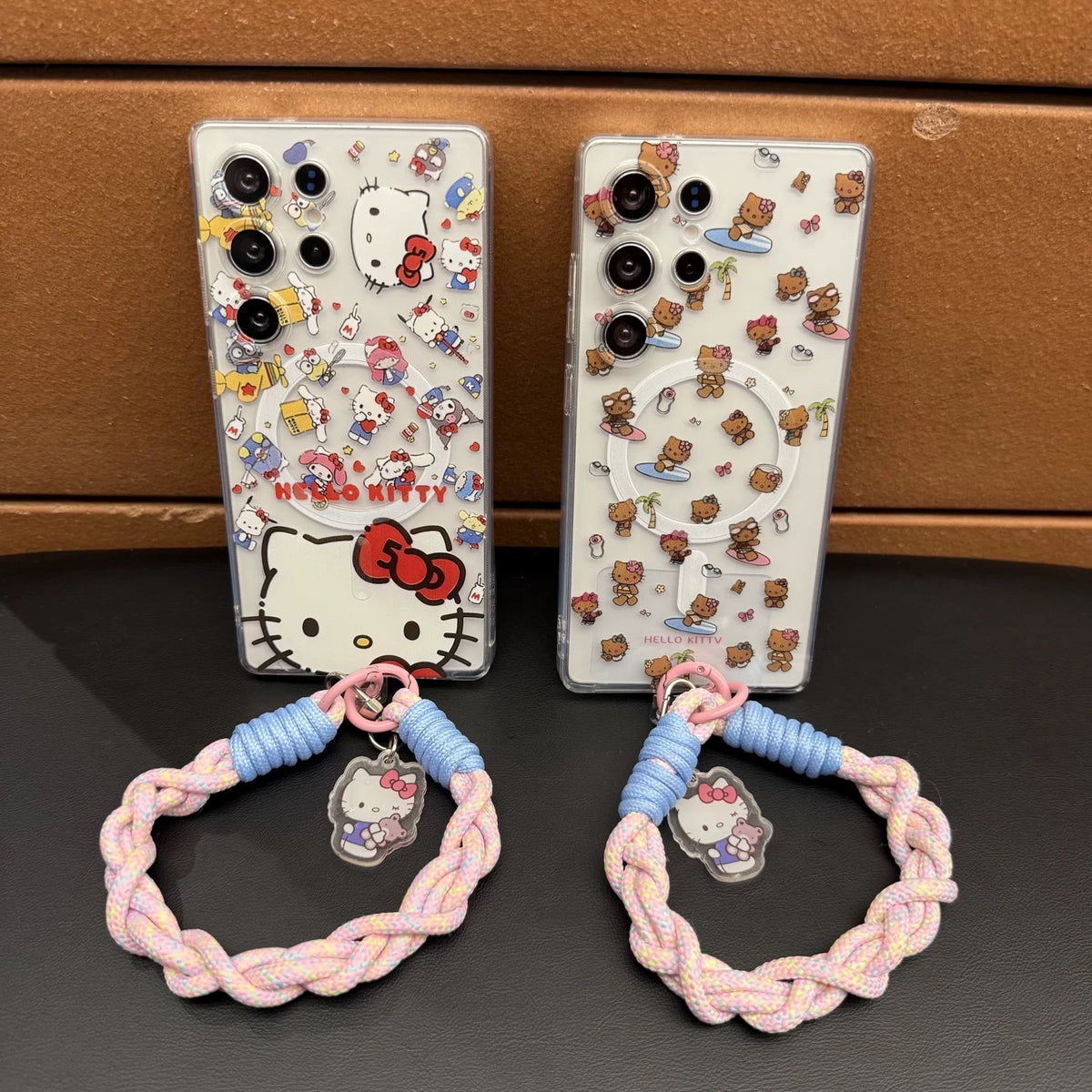 Compatible with Samsung  Kitty Phone Case with Magnetic Mount, Kickstand, and Wrist Strap