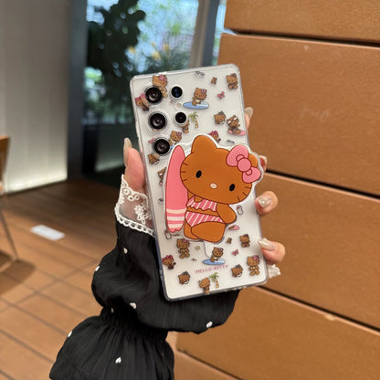Compatible with Samsung  Kitty Phone Case with Magnetic Mount, Kickstand, and Wrist Strap