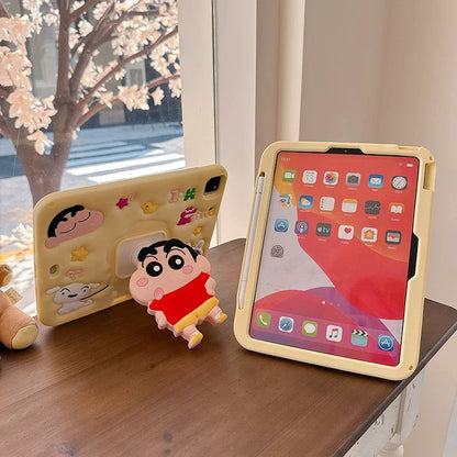 3D Crayon Shin-chan iPad Case with Pencil Slot