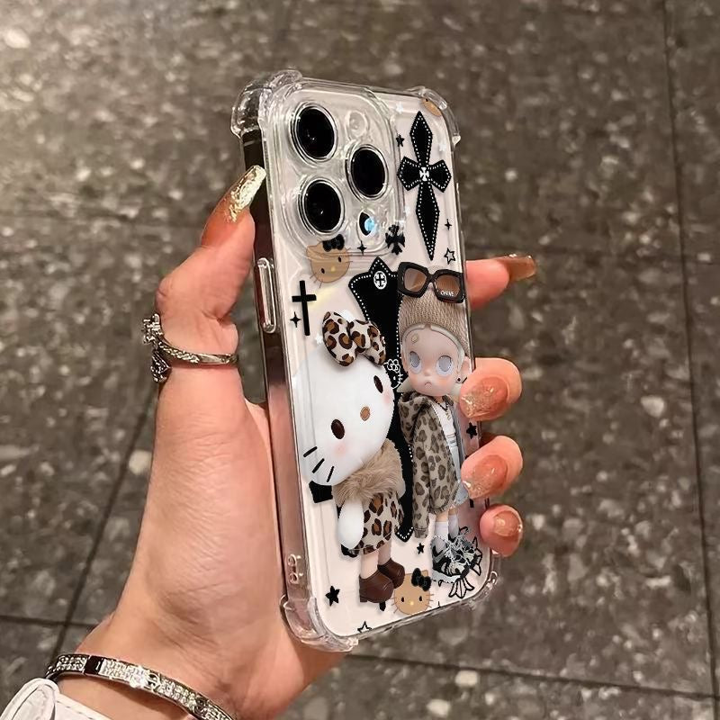 Compatible with Samsung Leopard-Print Hello Kitty Phone Case