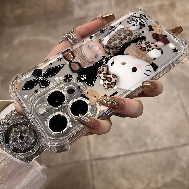 Compatible with Samsung Leopard-Print Hello Kitty Phone Case