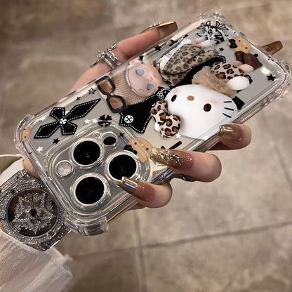 Compatible with Samsung Leopard-Print Hello Kitty Phone Case