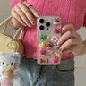 Compatible with Samsung Black Leather Kitty Phone Case