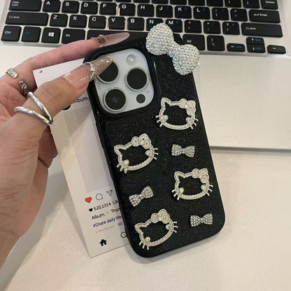 Compatible with Samsung Sparkling Bow Hello Kitty Phone Case