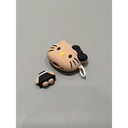 Kitty black lanyard charm, Apple earphone protective case