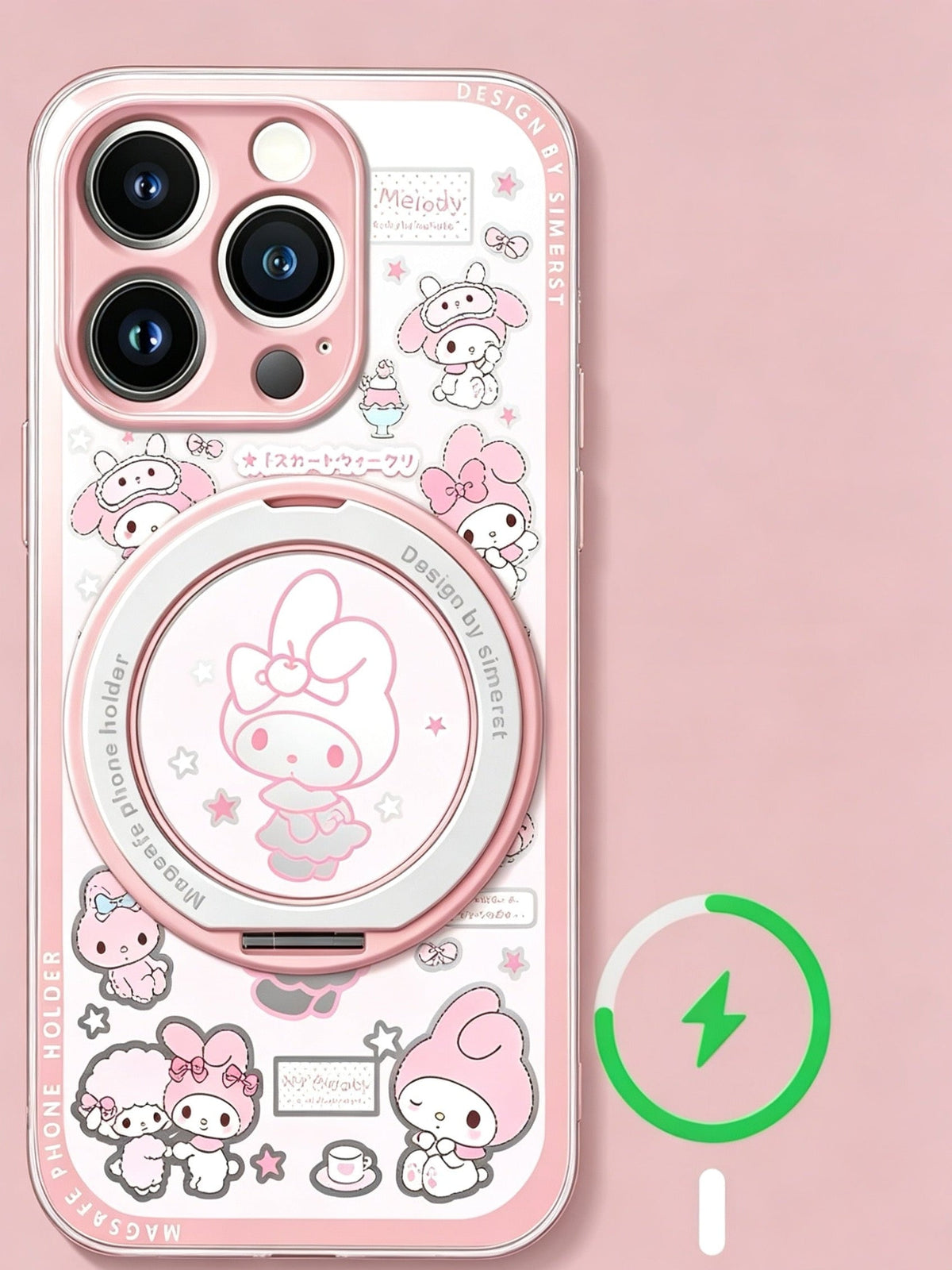 My Melody 360° Magnetic Stand & Pearl Bracelet Phone Case
