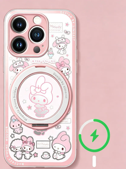 My Melody 360° Magnetic Stand & Pearl Bracelet Phone Case