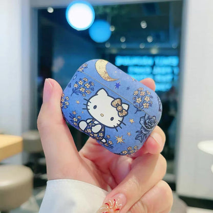 Denim-style Kitty protective case for Apple AirPods