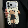 "Chanel-style" black dress Hello Kitty holder polka-dot phone case
