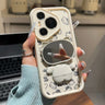 Line-art Hello Kitty foldable mirror stand phone case