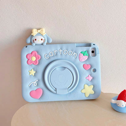 Cinnamoroll & Hello Kitty 360-Degree Rotating iPad Case with Pencil Slot