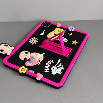 "Lying-Down Girl" 360-Degree Rotating Stand Case for Apple iPad
