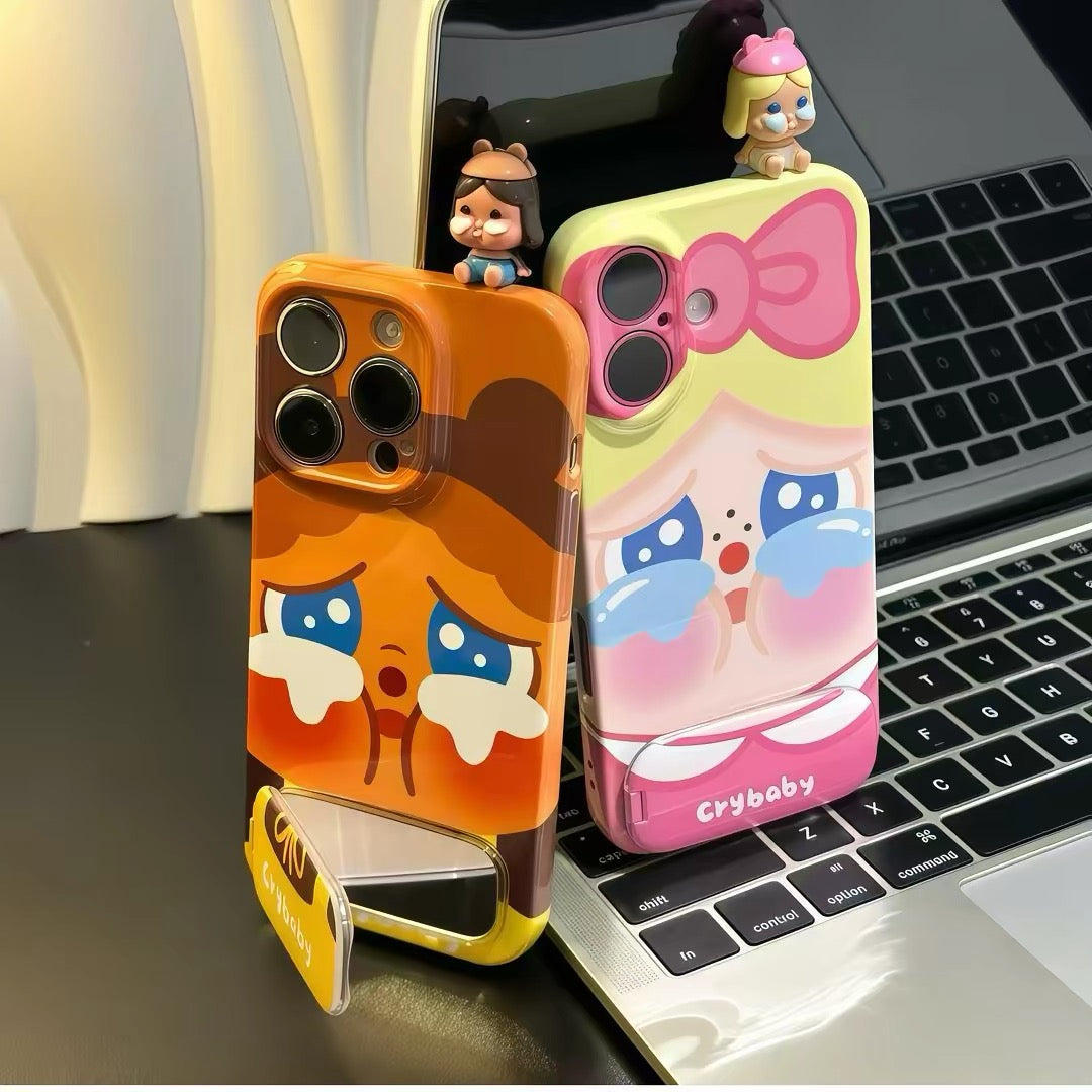 Android compatible "Crying Doll" Phone Case with Mirror and Stand