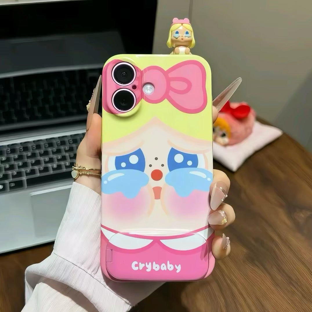 Android compatible "Crying Doll" Phone Case with Mirror and Stand