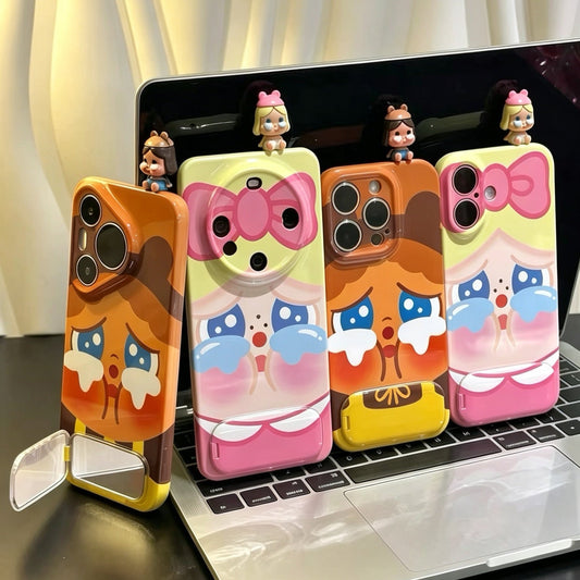 Android compatible "Crying Doll" Phone Case with Mirror and Stand