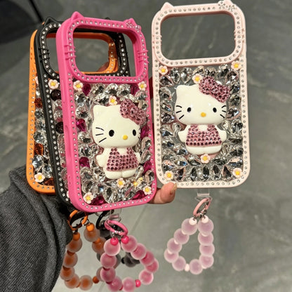 Cute rhinestone-studded Hello Kitty phone case (Instagram style)