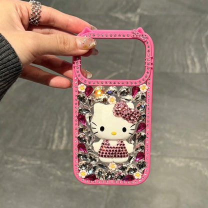 Cute rhinestone-studded Hello Kitty phone case (Instagram style)