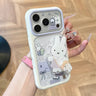 Purple Plaid Rabbit Figure Kickstand Phone Case