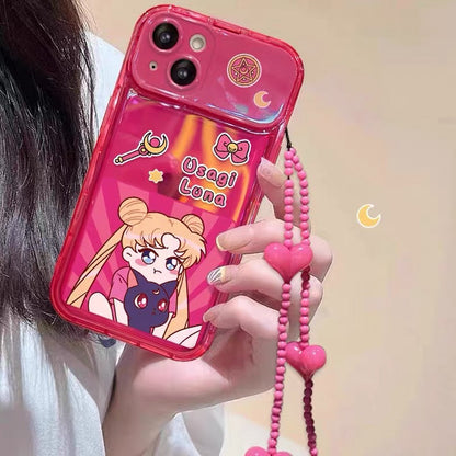 Cute Girl Style Flip-Mirror Phone Case