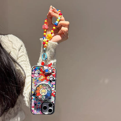 2-in-1 Sanrio-themed Magnetic Stand Phone Case with Sunflower Shaker Charm