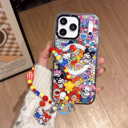 2-in-1 Sanrio-themed Magnetic Stand Phone Case with Sunflower Shaker Charm