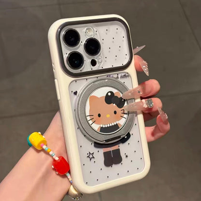Black Cat Rotating Stand Phone Case
