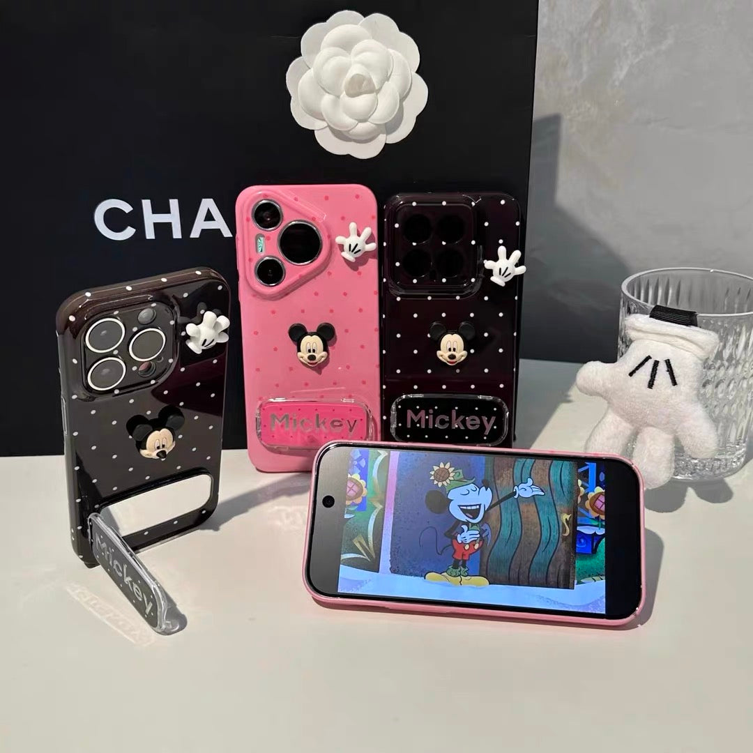 3D Mickey Figure Phone Case with Mirror and Stand