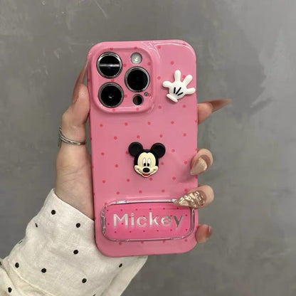 3D Mickey Figure Phone Case with Mirror and Stand