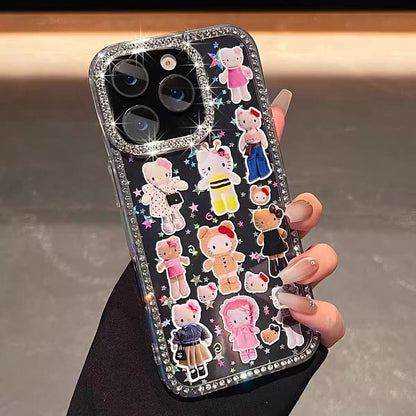Compatible with Samsung Phone Case with Long-Legged Hello Kitty & Charm