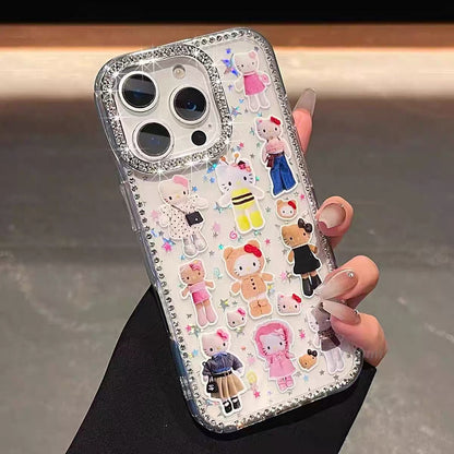 Compatible with Samsung Phone Case with Long-Legged Hello Kitty & Charm
