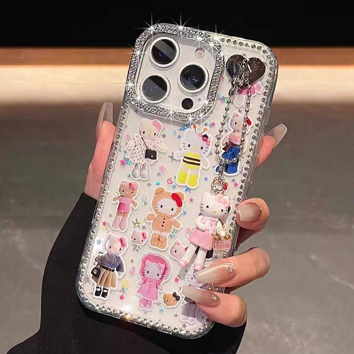 Compatible with Samsung Phone Case with Long-Legged Hello Kitty & Charm