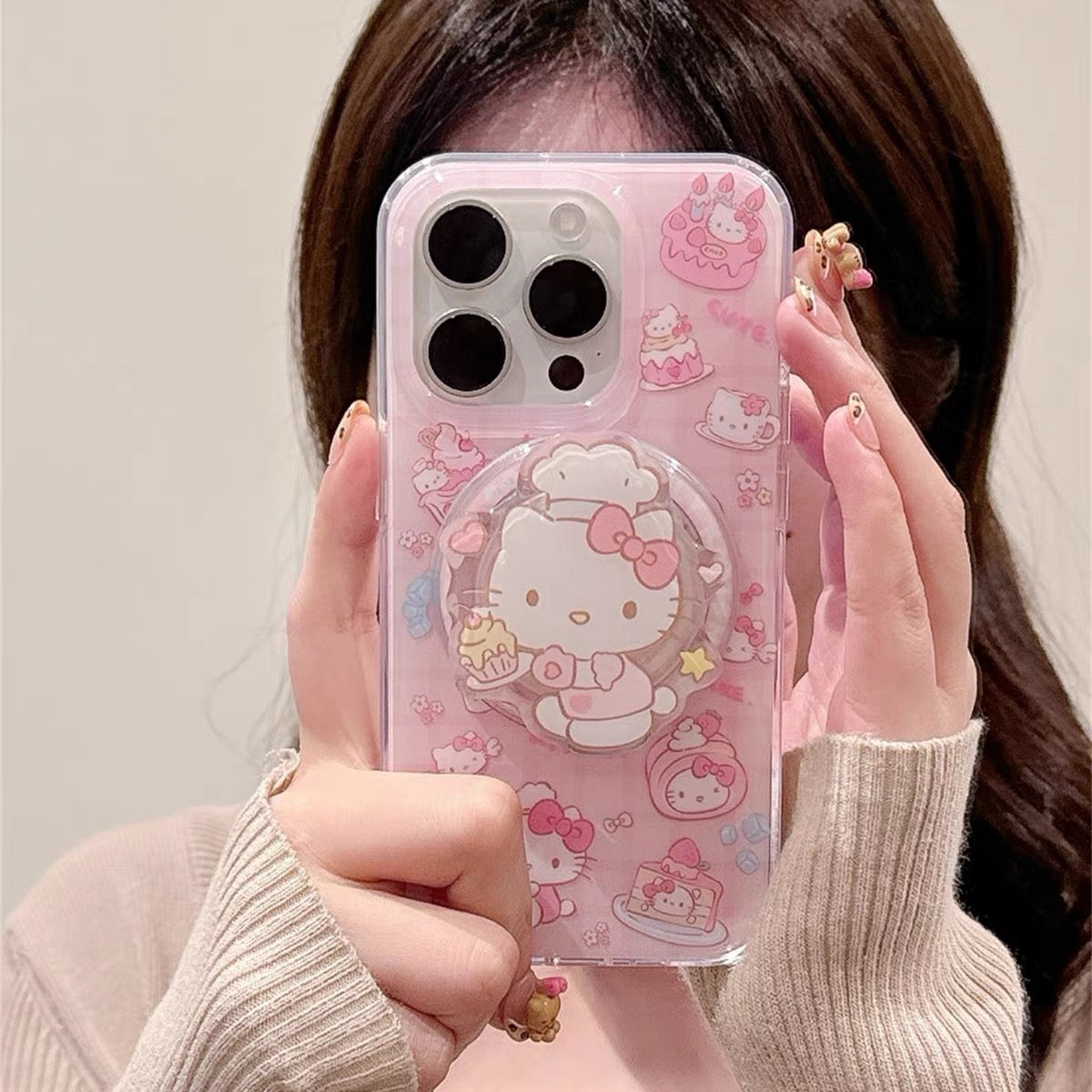 Compatible with Samsung Hello Kitty & Kuromi Magnetic Kickstand Phone Case