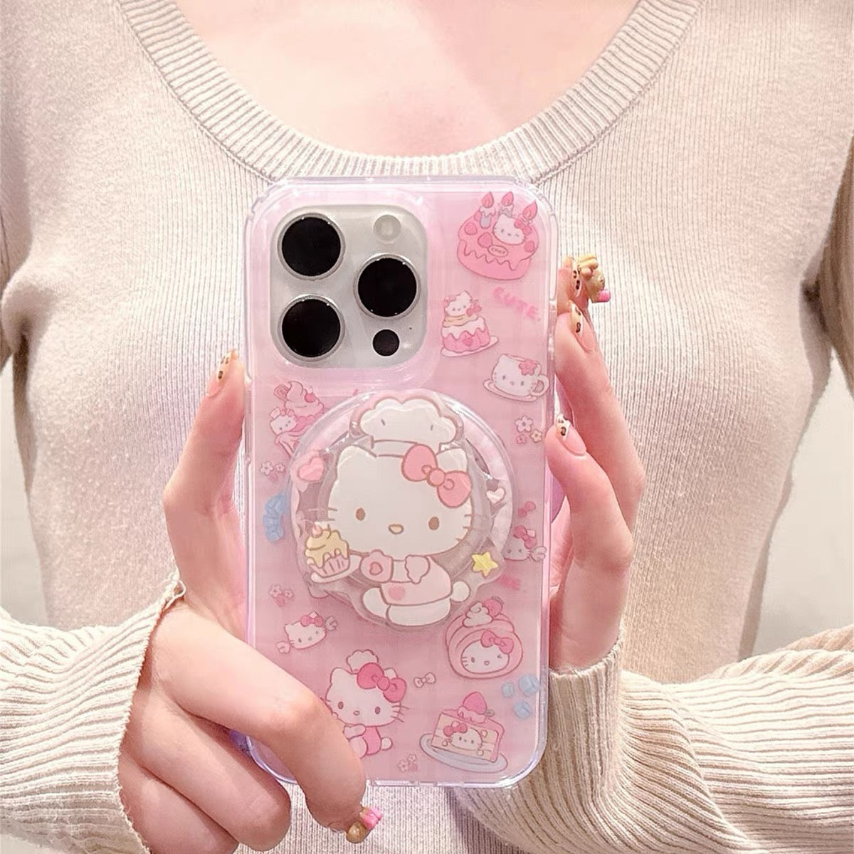 Compatible with Samsung Hello Kitty & Kuromi Magnetic Kickstand Phone Case