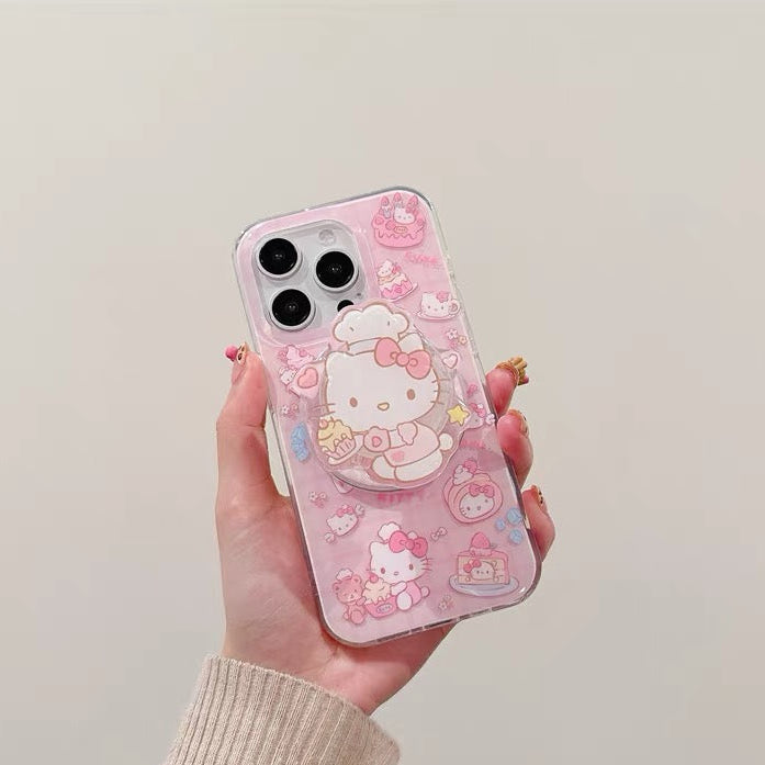 Compatible with Samsung Hello Kitty & Kuromi Magnetic Kickstand Phone Case