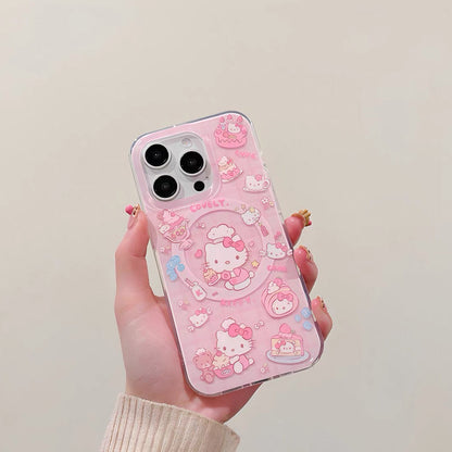 Compatible with Samsung Hello Kitty & Kuromi Magnetic Kickstand Phone Case
