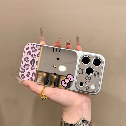 Compatible with Samsung Pink Leopard-Print Cat Phone Case