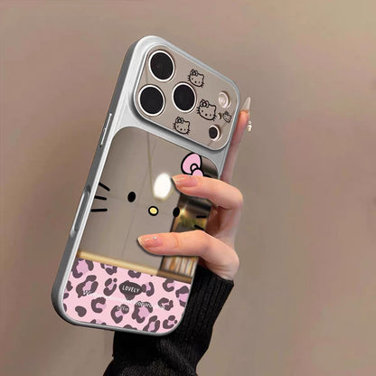 Compatible with Samsung Pink Leopard-Print Cat Phone Case