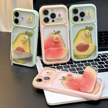 Rotating Guava-Themed Phone Case with Mirror Stand