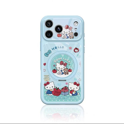 Strawberry Cat Rotating Magnetic Stand Phone Case