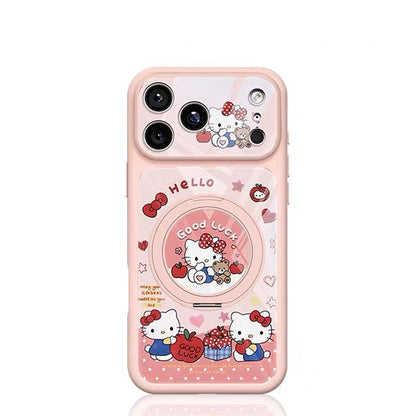 Strawberry Cat Rotating Magnetic Stand Phone Case